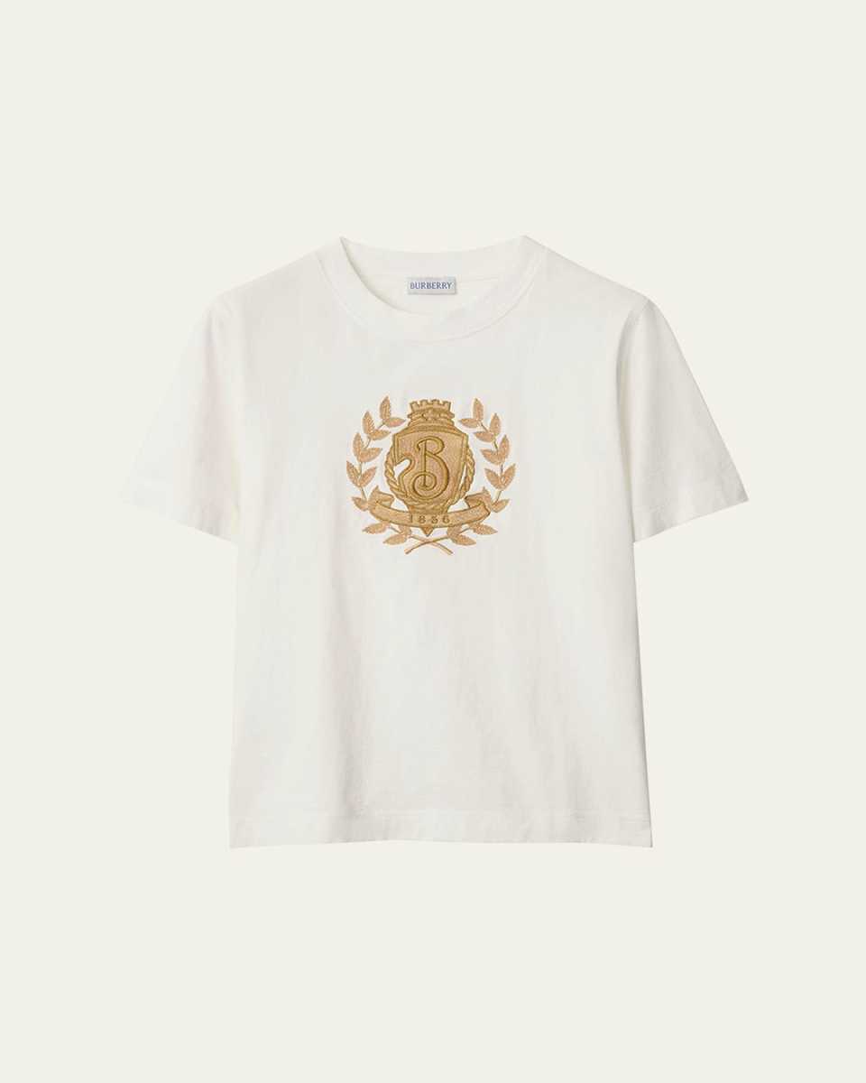 Crest Embroidered Short-Sleeve T-Shirt